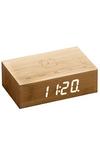 Gingko Design Flip Click Clock with LED Display & Alarm Natural Bamboo Wood thumbnail 1