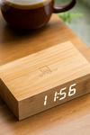 Gingko Design Flip Click Clock with LED Display & Alarm Natural Bamboo Wood thumbnail 2