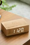 Gingko Design Flip Click Clock with LED Display & Alarm Natural Bamboo Wood thumbnail 3