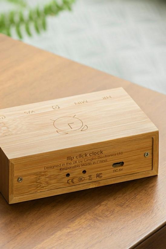 Gingko Design Flip Click Clock with LED Display & Alarm Natural Bamboo Wood 4