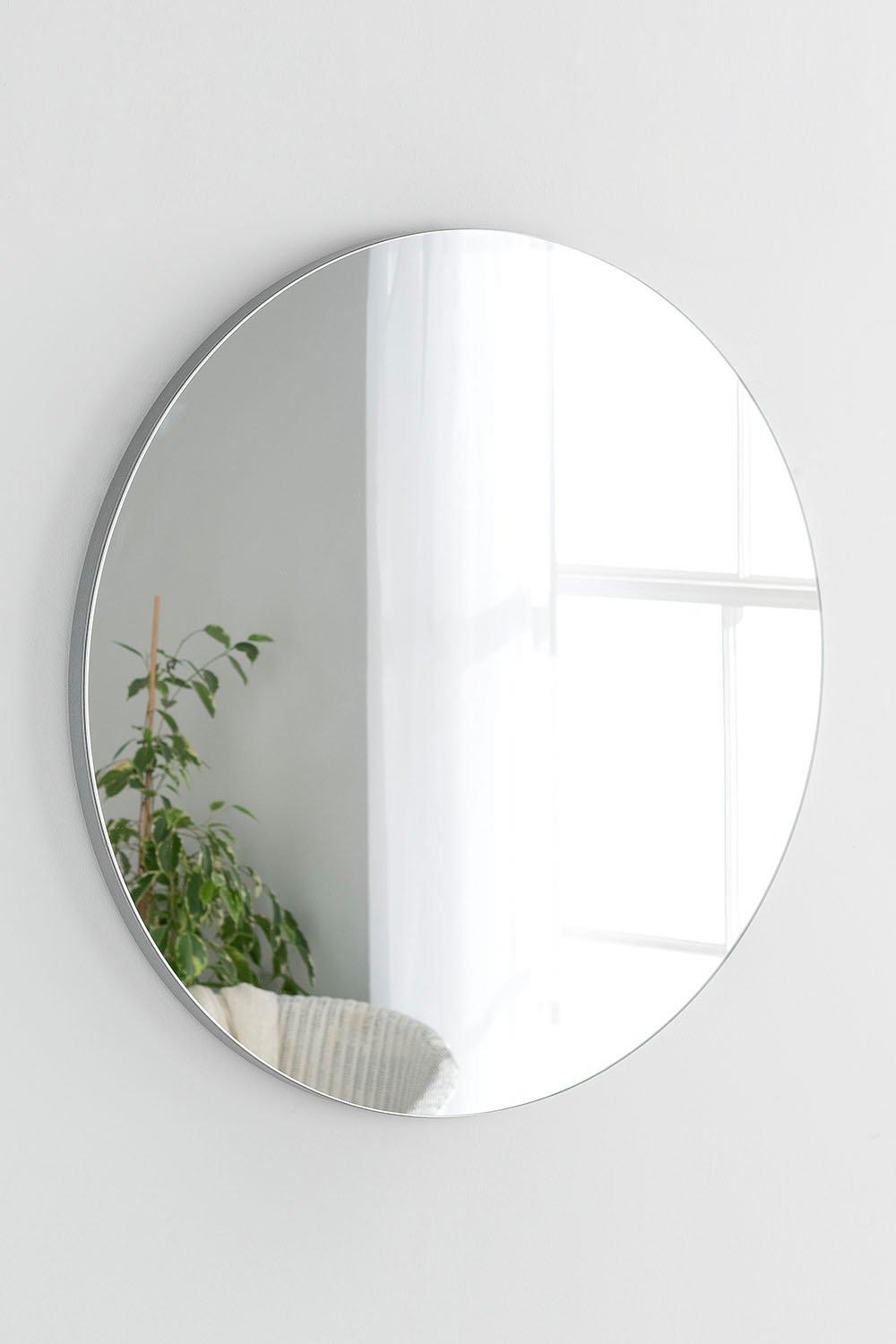 Simple round mirror Silver 50cm