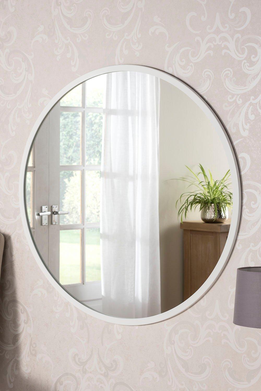 Round Wall Mirror White 90cm