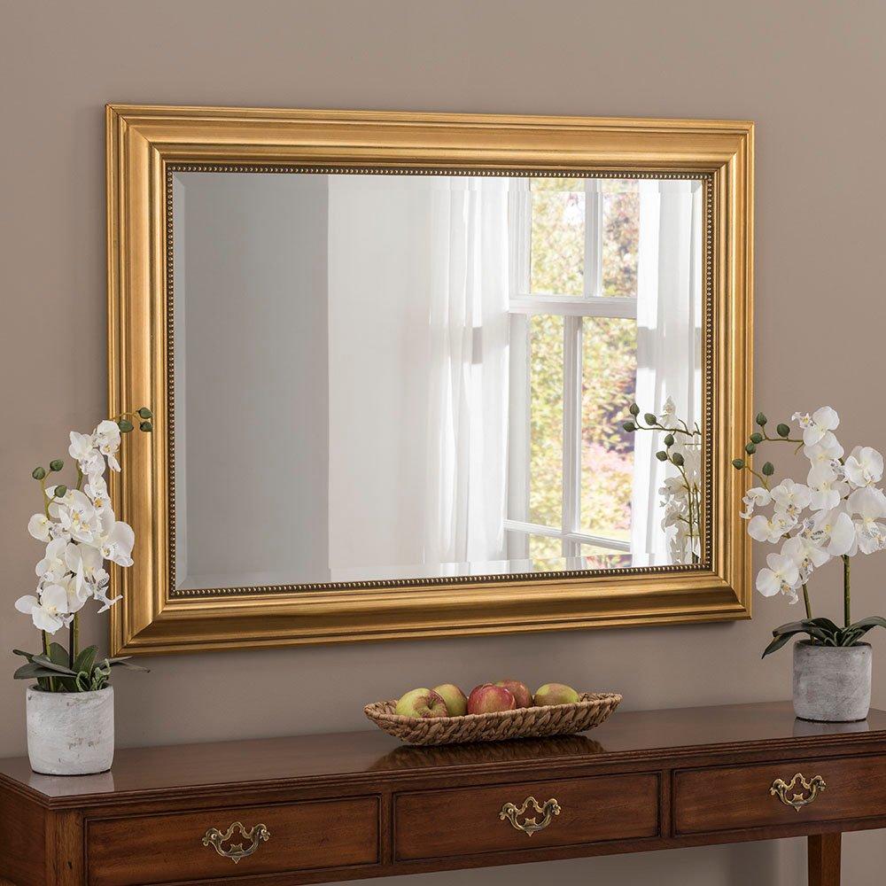 Classic Gold Beaded Mirror 132x79cm
