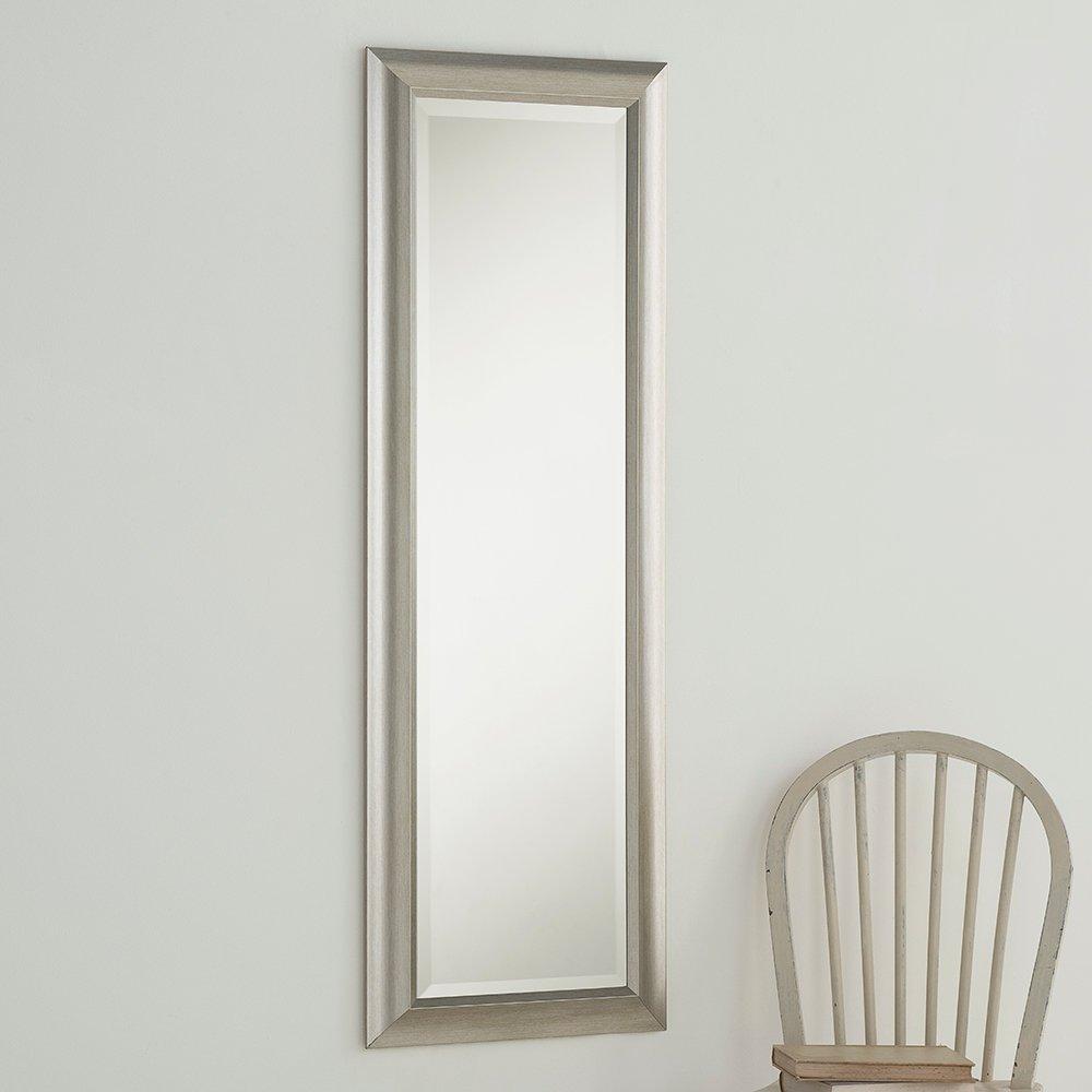 Scooped framed mirror Silver 124x41cm