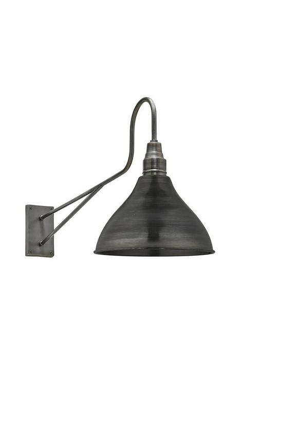 Industville Long Arm Cone Wall Light, 12 Inch, Pewter, Pewter Holder 1