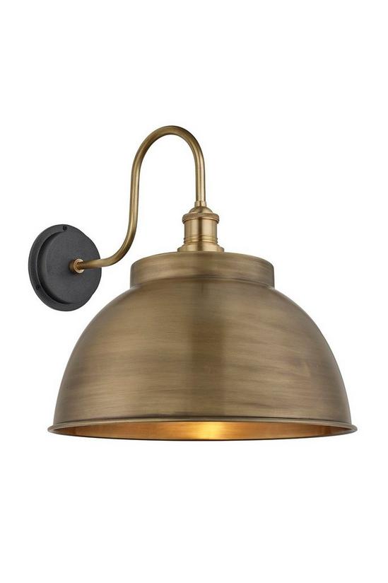 Industville Swan Neck Outdoor & Bathroom Dome Wall Light, 17 Inch, Brass, Brass Holder, Globe Glass 1