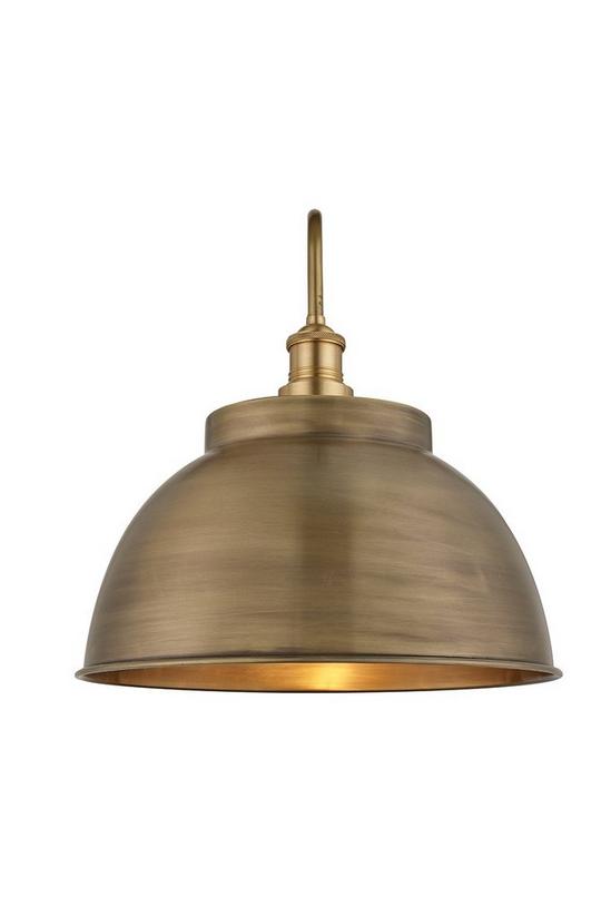 Industville Swan Neck Outdoor & Bathroom Dome Wall Light, 17 Inch, Brass, Brass Holder, Globe Glass 2