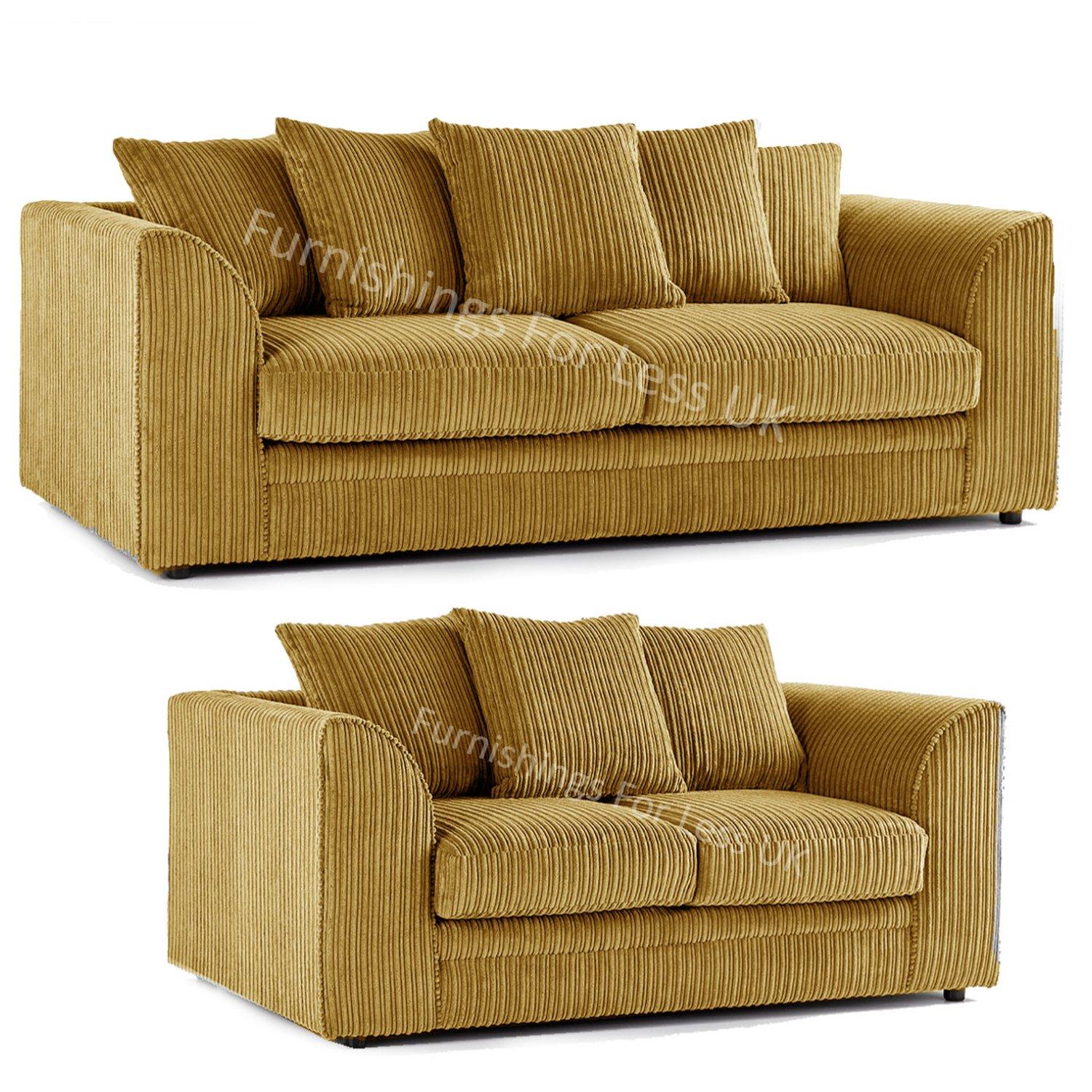 Luxor Jumbo Cord 3 + 2 Fabric Sofa Suite