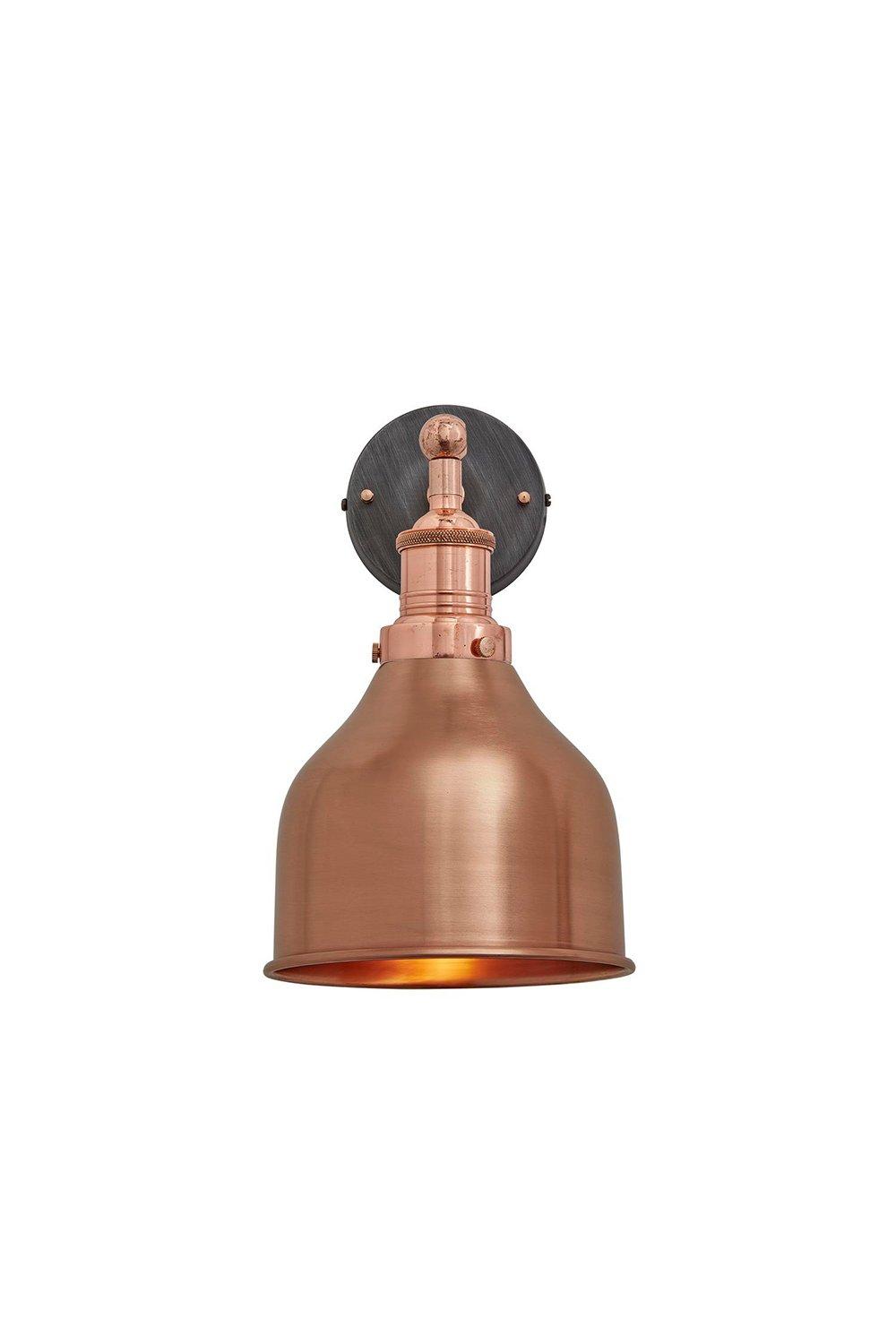 Brooklyn Cone Wall Light, 7 Inch, Copper- Copper Holder