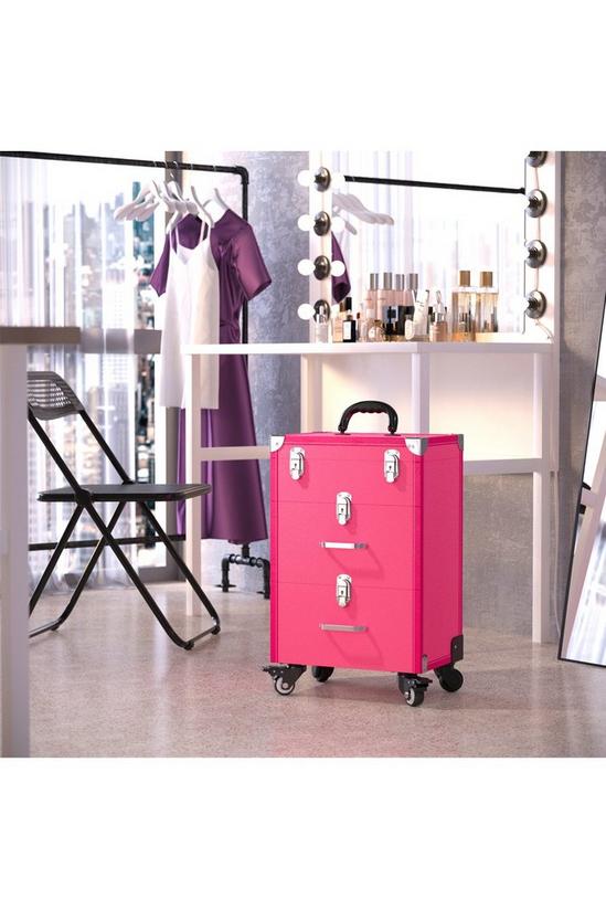 Living and Home 2 Drawers Portable Cosmetic Makeup Travel Case 2