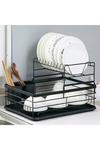 Living and Home Kitchen 2-Tier Metal Dish Drainer Rack Detachable Storage Drip Tray Sink Washing Plates Draining Board thumbnail 4