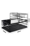 Living and Home Kitchen 2-Tier Metal Dish Drainer Rack Detachable Storage Drip Tray Sink Washing Plates Draining Board thumbnail 6
