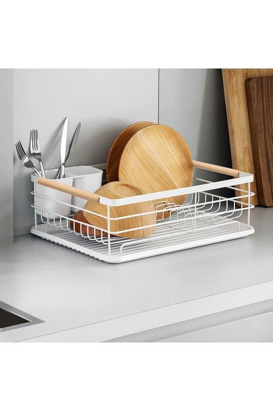 Living and Home Kitchen Metal Dish Drainer Rack Organizer Sink with Removable Drip Tray 3