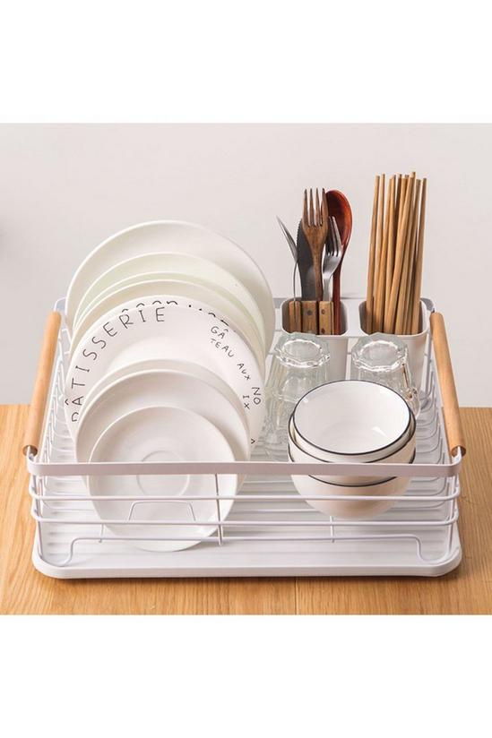 Living and Home Kitchen Metal Dish Drainer Rack Organizer Sink with Removable Drip Tray 4