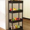 Living and Home 4 Tiers Shelf Trolley Cart Storage Rack Vegetable and Fruit Storage Basket with Wheels for Kitchen Bathroom Black thumbnail 3