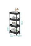 Living and Home 4 Tiers Shelf Trolley Cart Storage Rack Vegetable and Fruit Storage Basket with Wheels for Kitchen Bathroom Black thumbnail 6