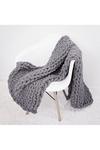 Living and Home Chunky Knit Throw Blanket 120x150cm thumbnail 1