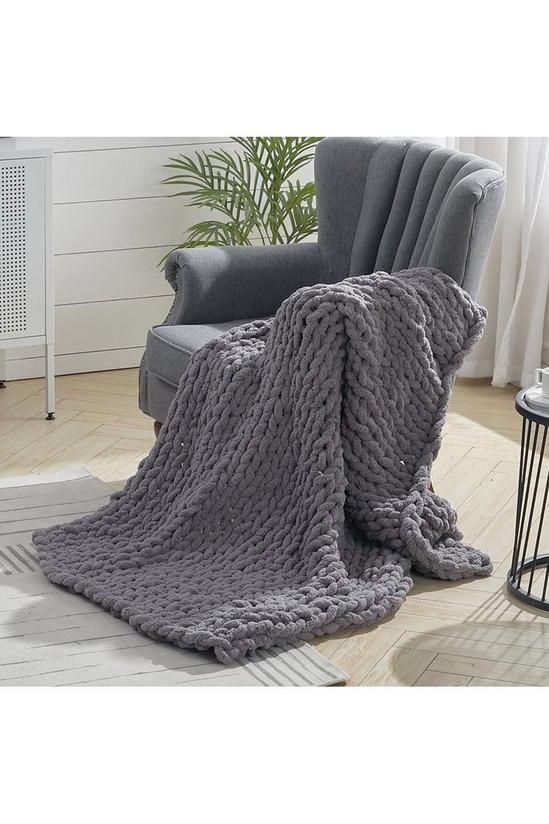 Living and Home Chunky Knit Throw Blanket 120x150cm 2