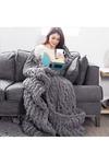 Living and Home Chunky Knit Throw Blanket 120x150cm thumbnail 3