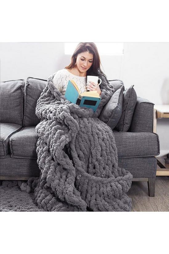 Living and Home Chunky Knit Throw Blanket 120x150cm 3