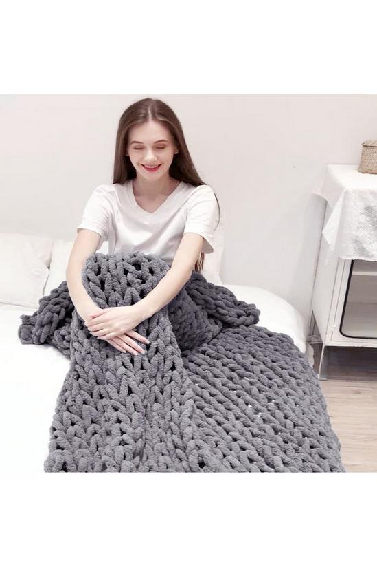 Living and Home Chunky Knit Throw Blanket 120x150cm 4