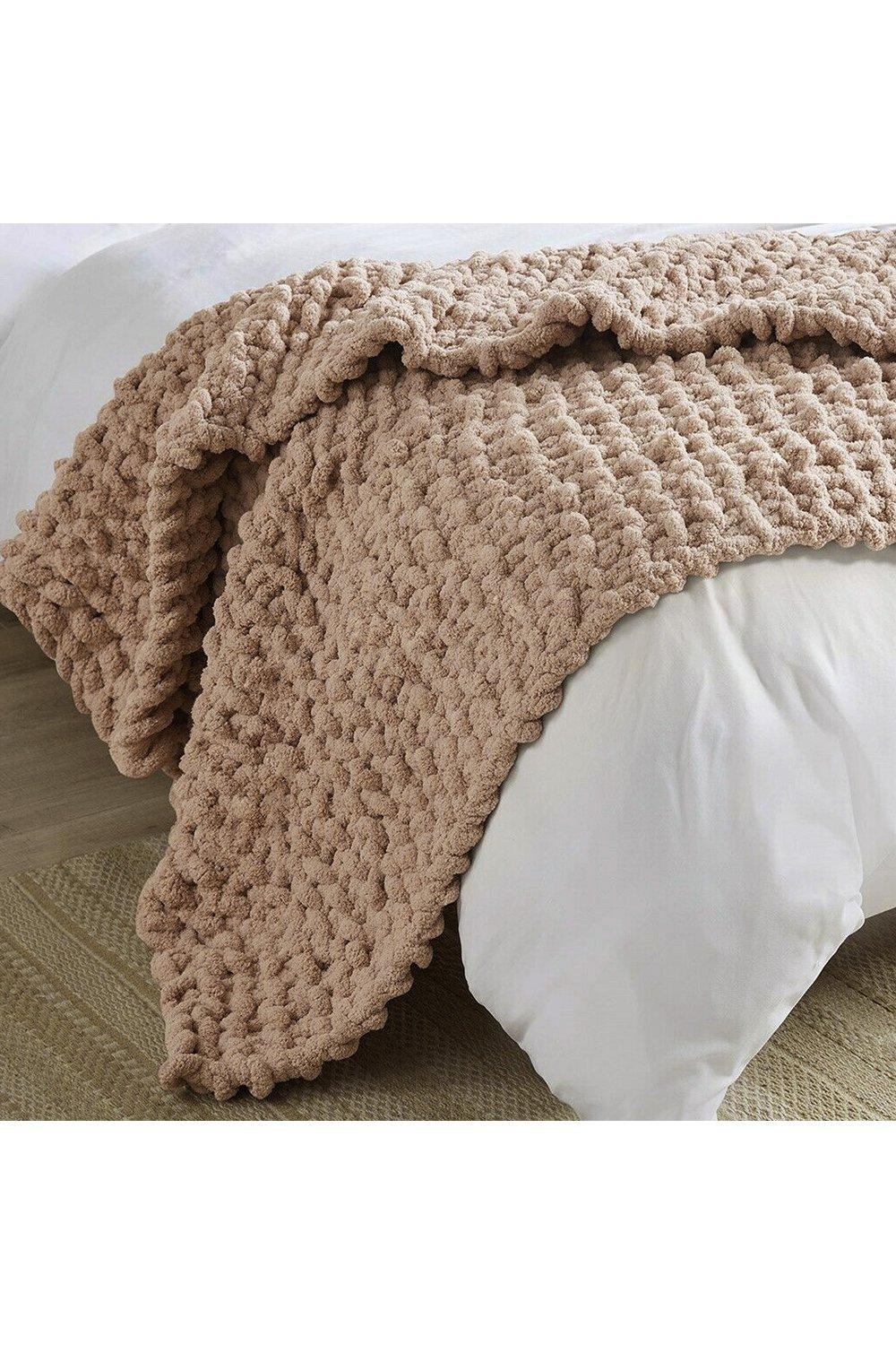 Chunky Knit Throw Blanket 80x100cm