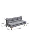 Living and Home Grey Pull Out Sleeper Sofa Bed thumbnail 3
