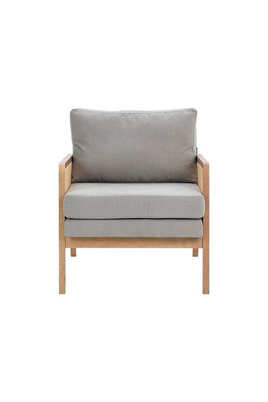 Living and Home Grey Cushioned Wood Armchair 3
