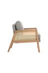 Living and Home Grey Cushioned Wood Armchair thumbnail 4
