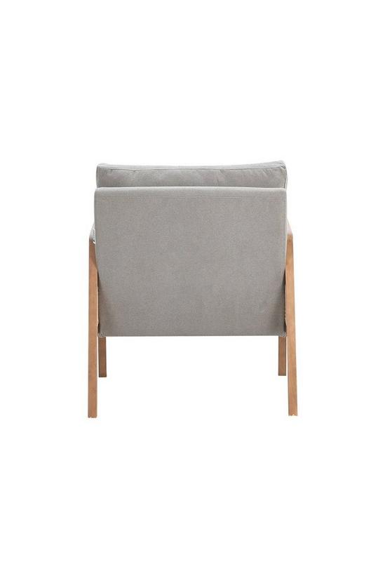 Living and Home Grey Cushioned Wood Armchair 5