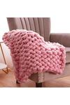 Living and Home Chunky Knit Throw Blanket Handwoven Home Decor 60x60cm thumbnail 1