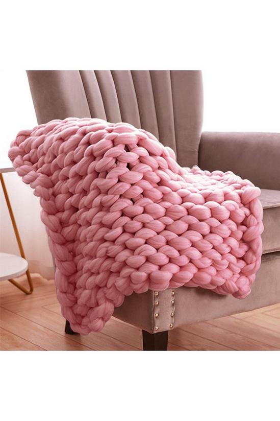 Living and Home Chunky Knit Throw Blanket Handwoven Home Decor 60x60cm 1