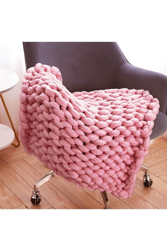 Living and Home Chunky Knit Throw Blanket Handwoven Home Decor 60x60cm 2