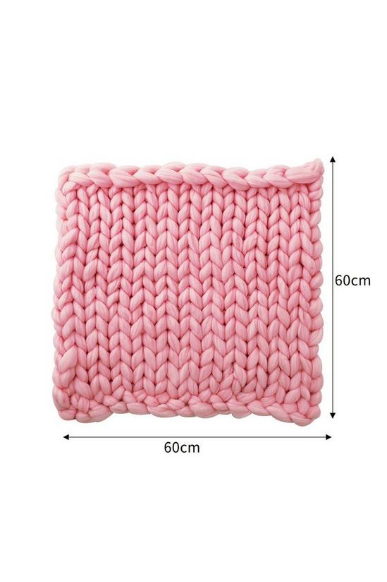 Living and Home Chunky Knit Throw Blanket Handwoven Home Decor 60x60cm 3