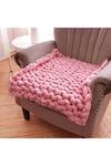 Living and Home Chunky Knit Throw Blanket Handwoven Home Decor 60x60cm thumbnail 4