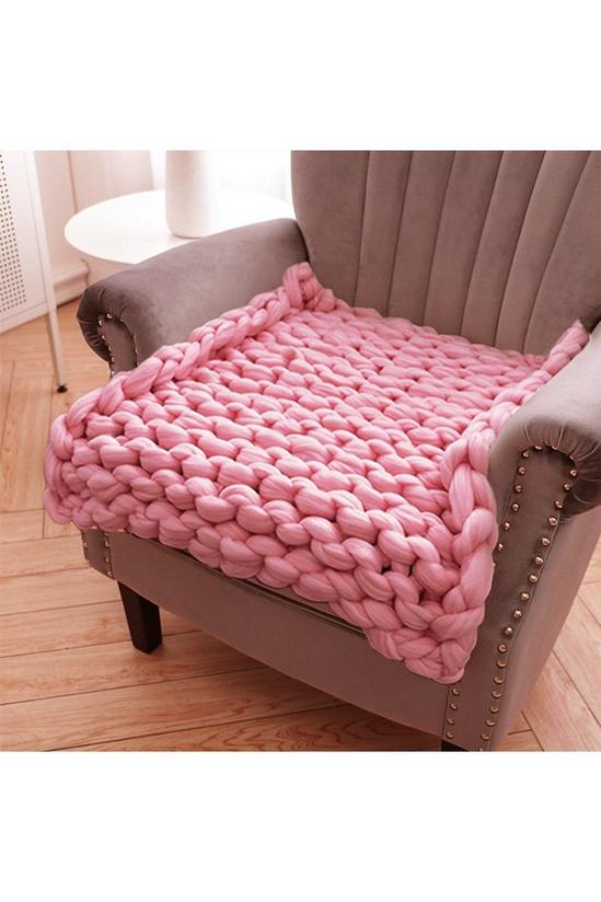 Living and Home Chunky Knit Throw Blanket Handwoven Home Decor 60x60cm 4