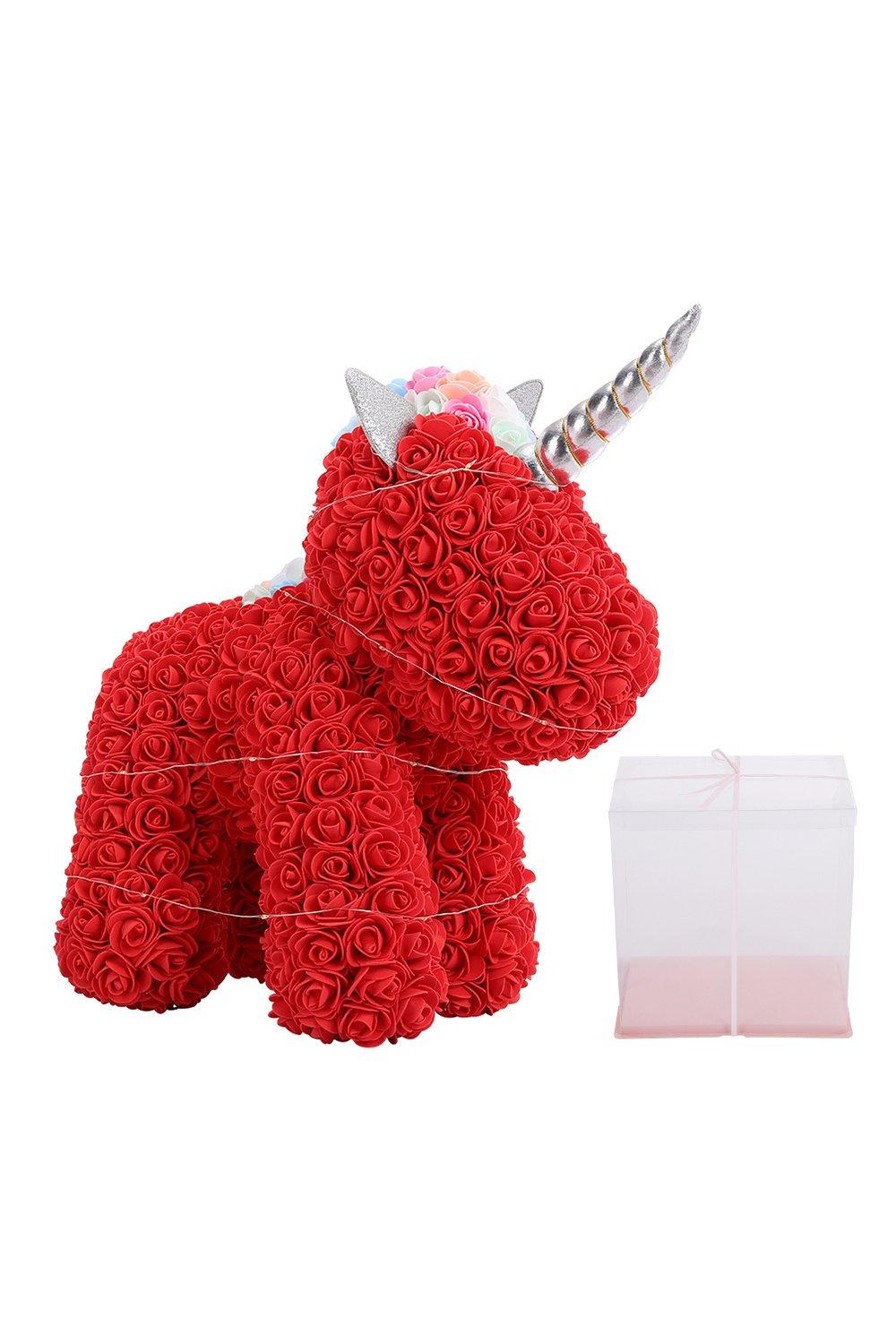 Rose Unicorn Gift Box with LED Lights for Valentin's Day