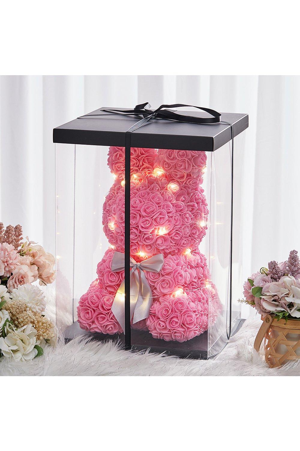 40Cm Rose Rabbit Gift Box with LED Lights for Valentine's Day