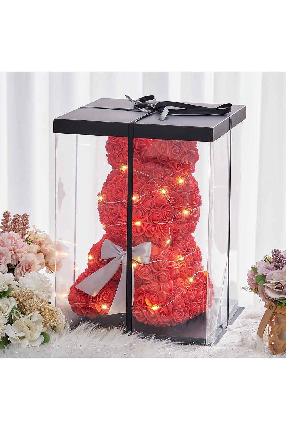 Rose Rabbit Gift Box with LED Lights for Valentine's Day