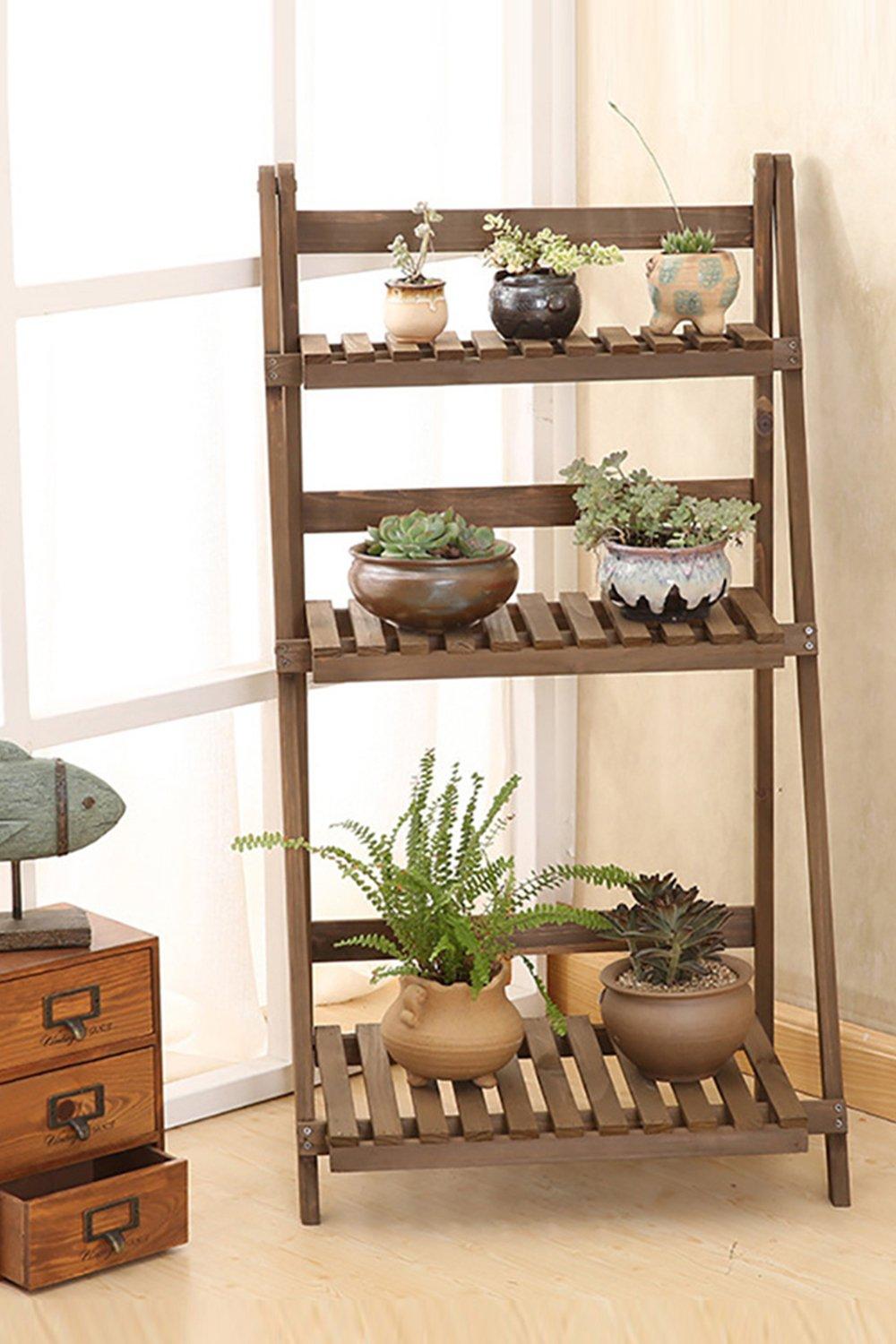 3 Tier Wooden Flower Stand Plant Display Shelf Storage Rack Pot Holder
