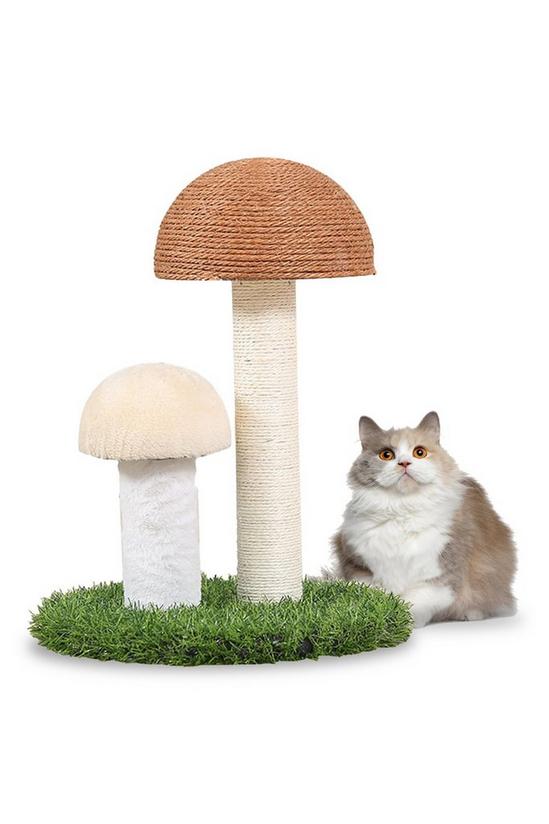 Living and Home Cat Scratching Post Natural Flax Mushroom Shape for Kittens 2