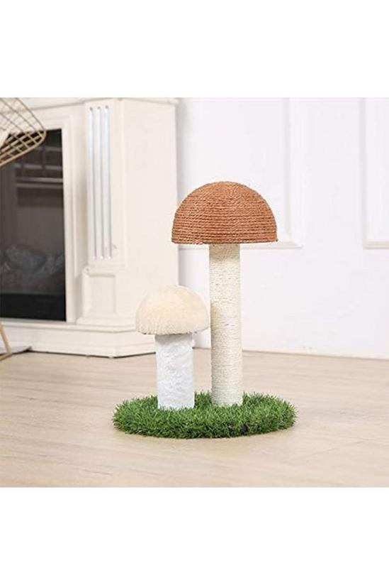 Living and Home Cat Scratching Post Natural Flax Mushroom Shape for Kittens 3