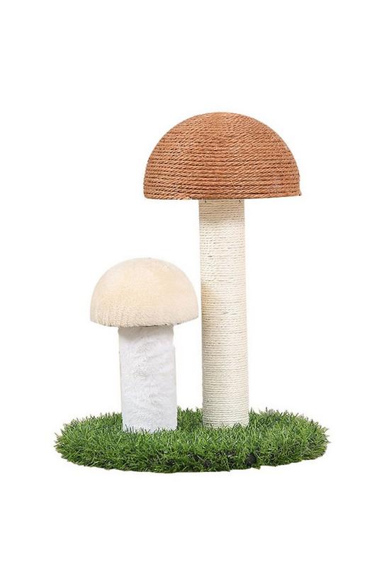 Living and Home Cat Scratching Post Natural Flax Mushroom Shape for Kittens 4
