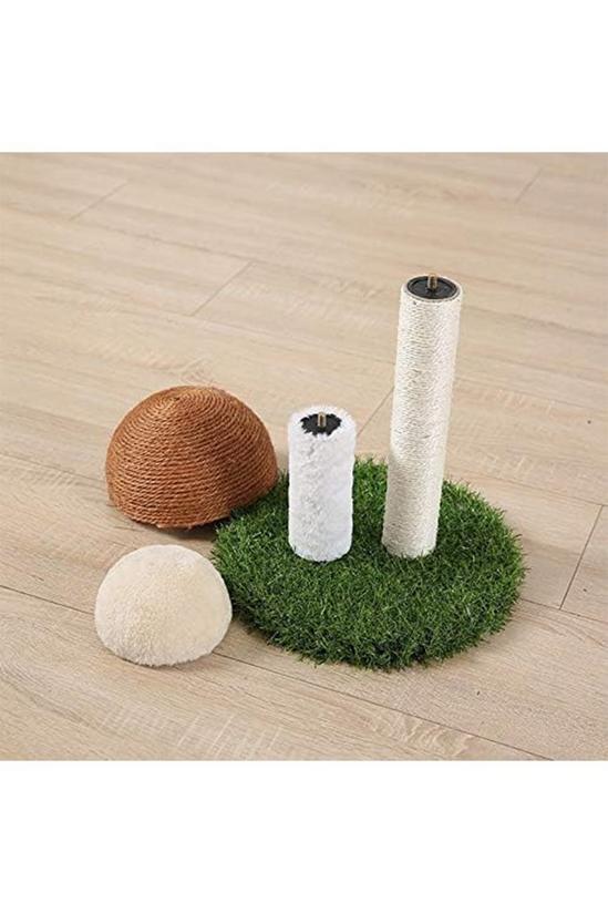 Living and Home Cat Scratching Post Natural Flax Mushroom Shape for Kittens 5