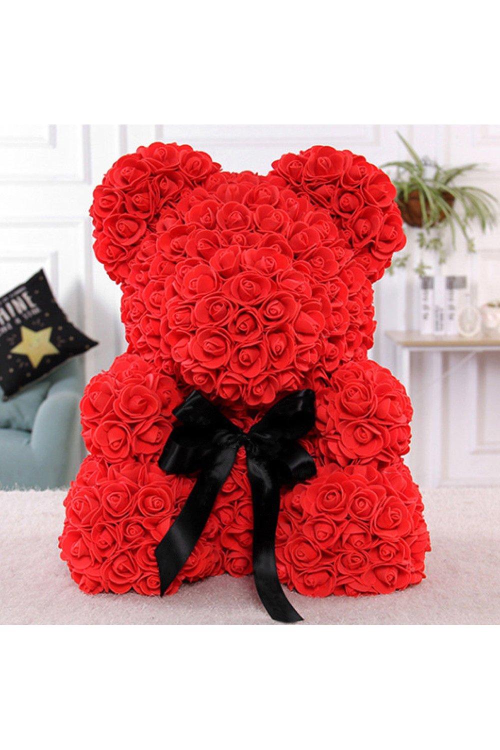 Artificial Rose Teddy Bear with Gift Box for Valentine's Day