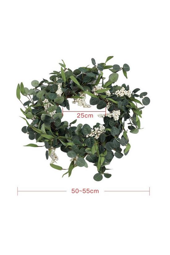 Living and Home D55cm Artificial Topiary Hanging Wreath Eucalyptus Leaf Decoration 6