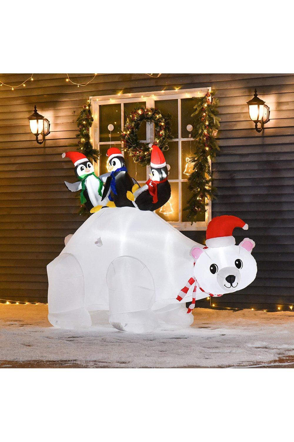 Inflatable Penguin Sea Bear Air Blown with LED Light Outdoor Decor