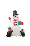 Living and Home Inflatable Penguin Snowman Air Blown with Rotatable LED RGB Lamp Outdoor Decor thumbnail 1