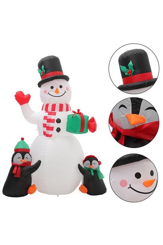 Living and Home Inflatable Penguin Snowman Air Blown with Rotatable LED RGB Lamp Outdoor Decor 2
