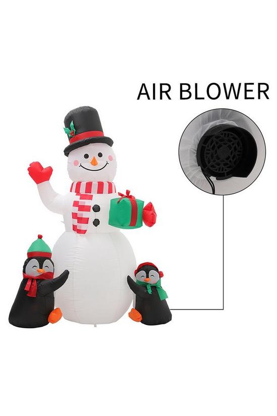 Living and Home Inflatable Penguin Snowman Air Blown with Rotatable LED RGB Lamp Outdoor Decor 3